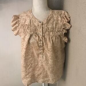 Magaschioni Linen Women’s Floral  Blouse L Cottagecore Coquette Girl Fairycore